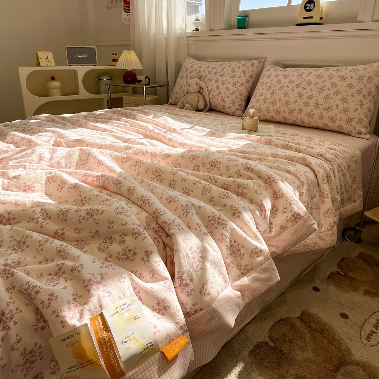 91家纺网 家纺一手货源 找家纺 一加一 2026新款雅棉活性印花大豆夏被四件套 夏凉被空调被 七分甜