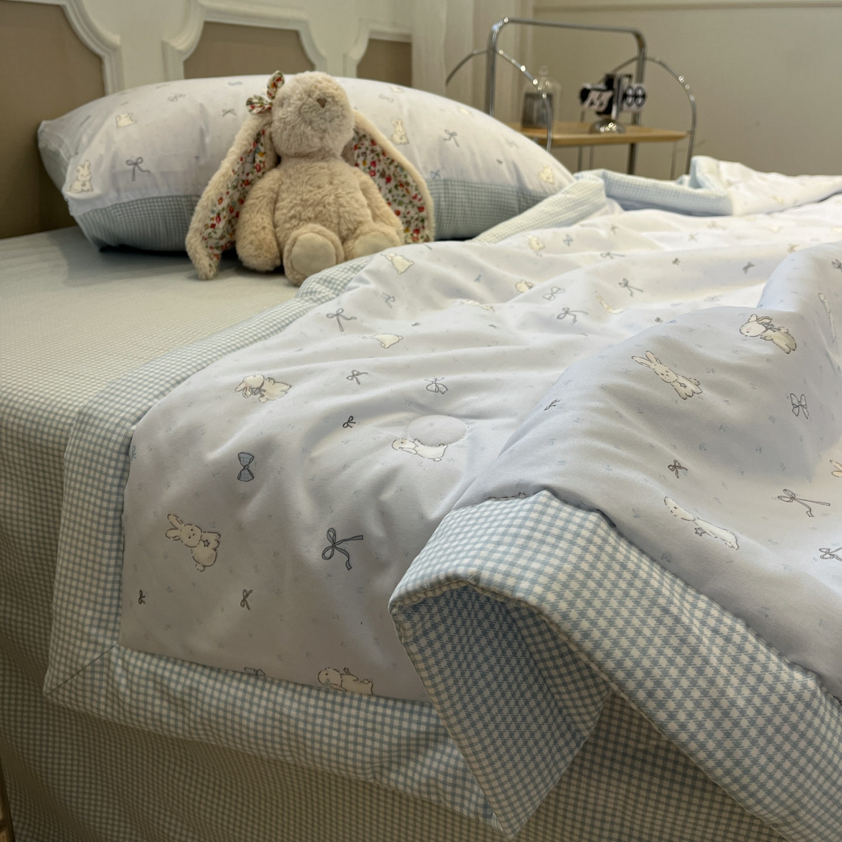 91家纺网 家纺一手货源 找家纺 一加一 2026新款雅棉活性印花大豆夏被四件套 夏凉被空调被 软萌兔