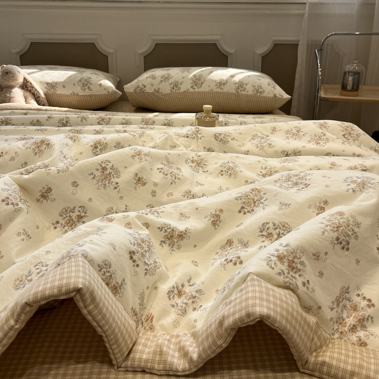 91家纺网 家纺一手货源 找家纺 一加一 2026新款雅棉活性印花大豆夏被四件套 夏凉被空调被 甜桔