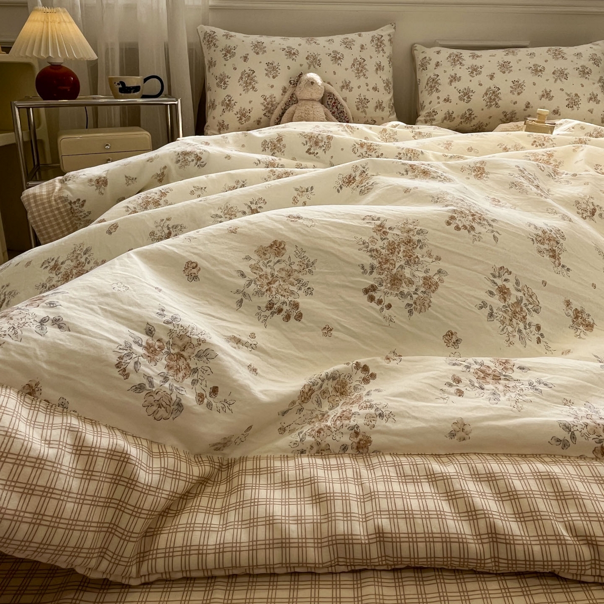 91家纺网 家纺一手货源 找家纺 一加一 2026新款雅棉活性印花大豆夏被四件套 夏凉被空调被 甜桔