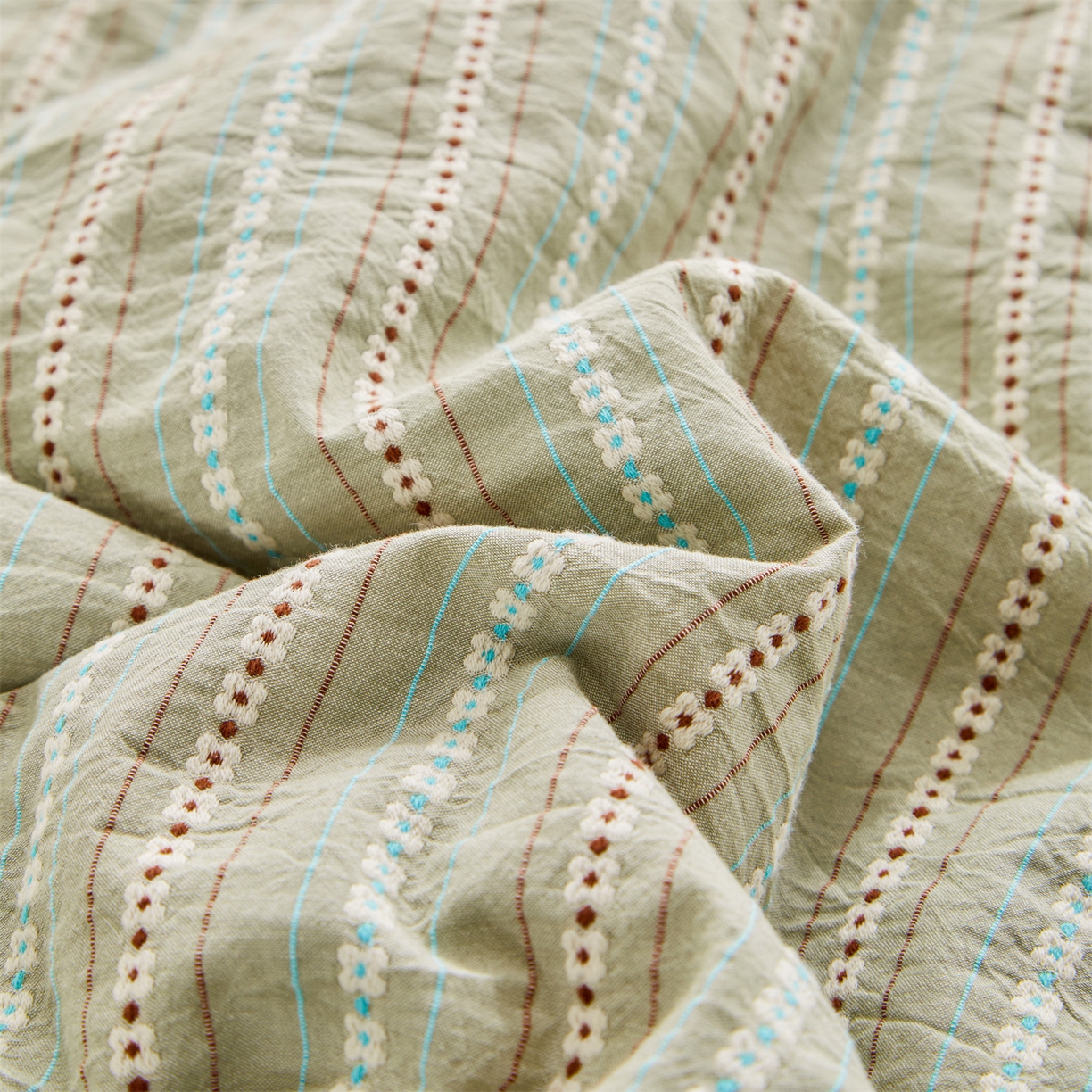 91家纺网 家纺一手货源 找家纺 恬思语家纺 2026春夏新款全棉纯棉色织大提花贝壳边棉花夏被夏凉被空调被丽彩 丽彩-绿