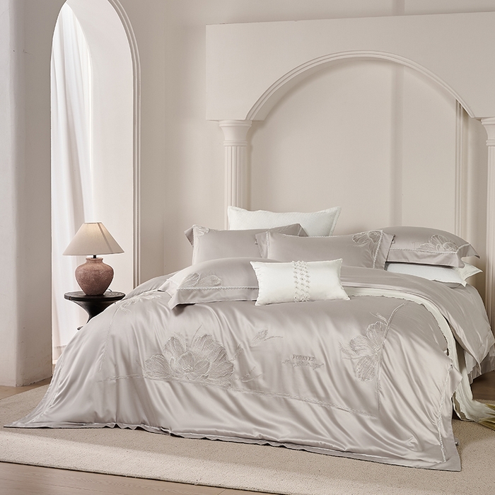 91家纺网 家纺一手货源 找家纺 （总）诗黛尔家纺 2026春夏云朵棉刺绣四件套 香颂系列