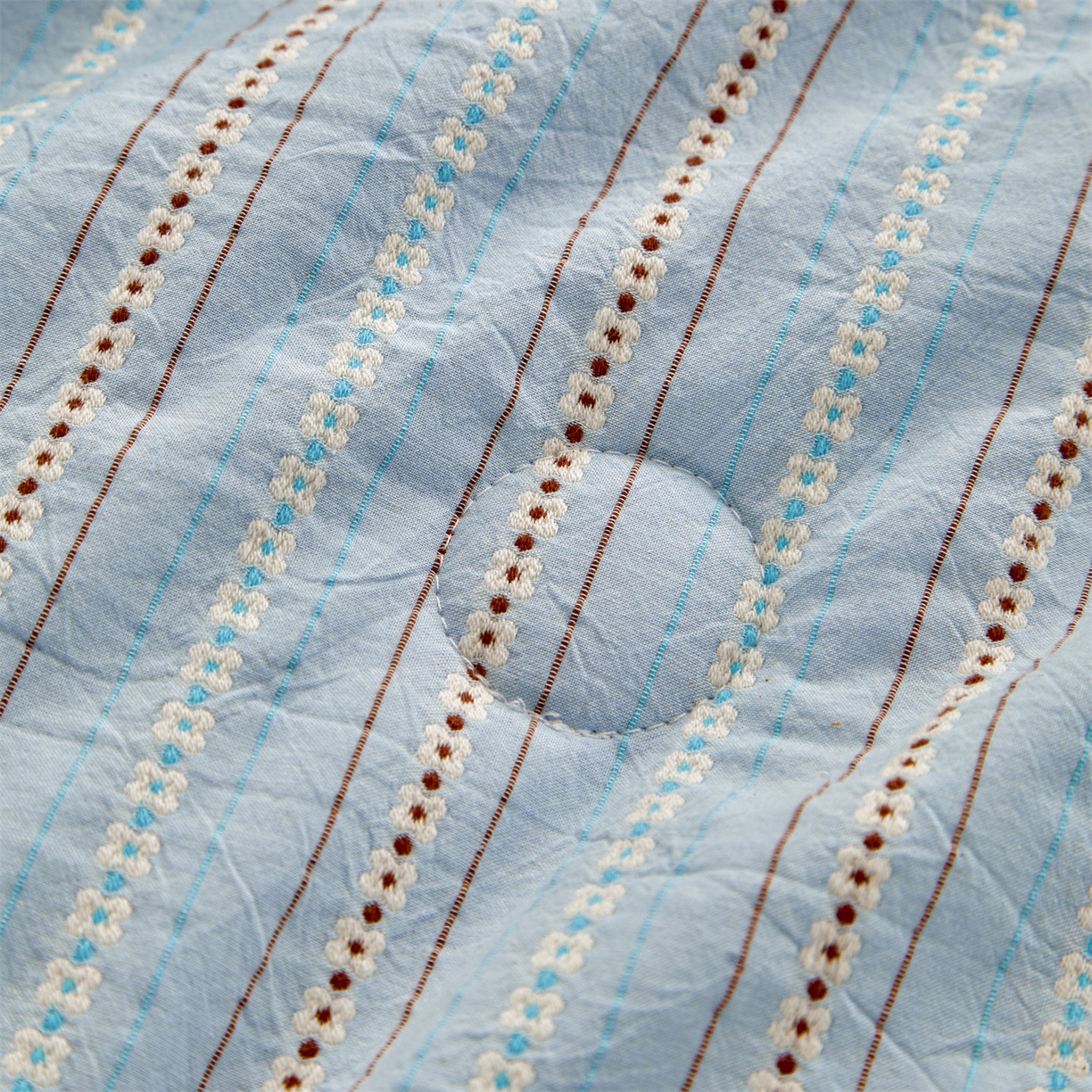 91家纺网 家纺一手货源 找家纺 恬思语家纺 2026春夏新款全棉纯棉色织大提花贝壳边棉花夏被夏凉被空调被丽彩 丽彩-蓝