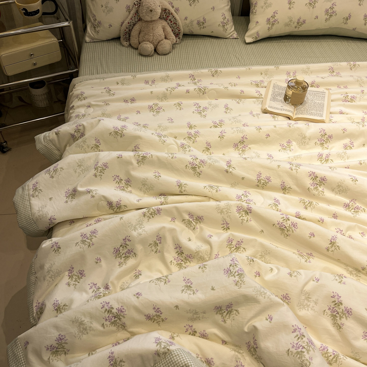 91家纺网 家纺一手货源 找家纺 一加一 2026新款雅棉活性印花大豆夏被四件套 夏凉被空调被 唯美