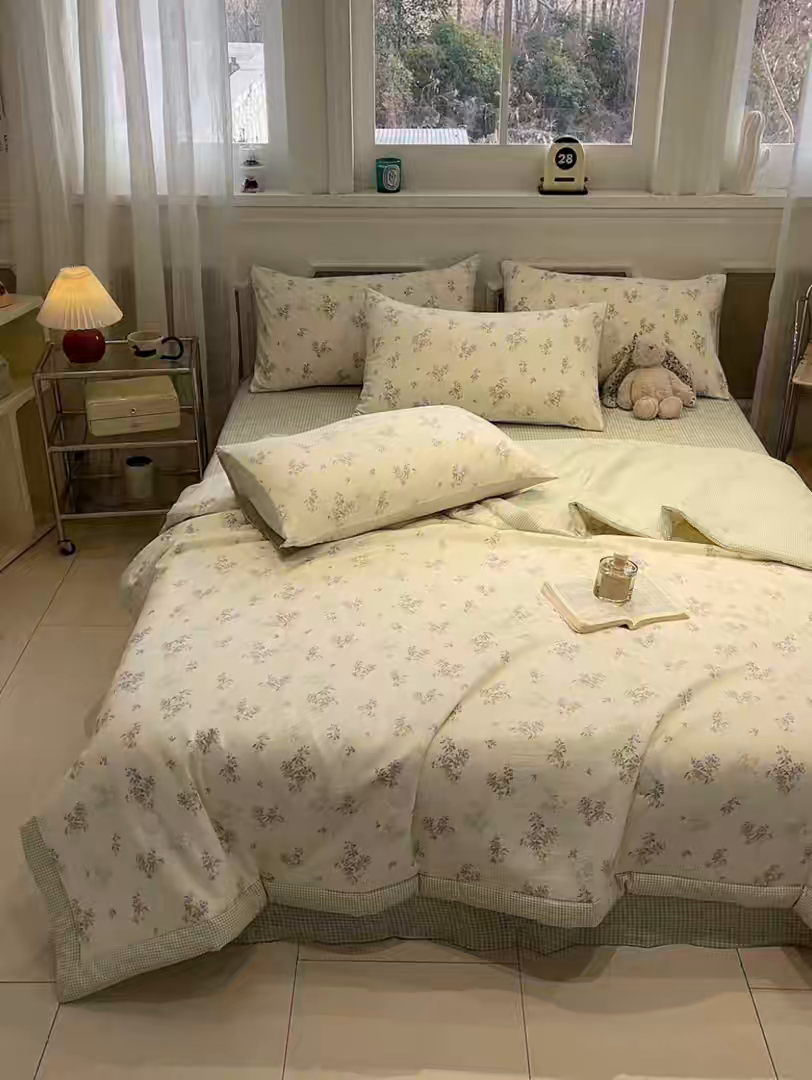 91家纺网 家纺一手货源 找家纺 一加一 2026新款雅棉活性印花大豆夏被四件套 夏凉被空调被 唯美