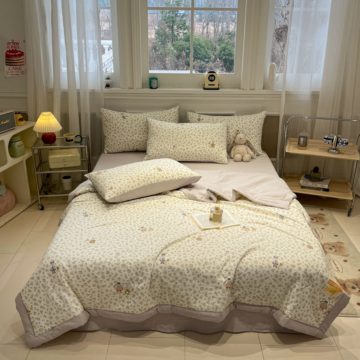 一加一 2026新款雅棉活性印花大豆夏被四件套 夏凉被空调被 午后时光