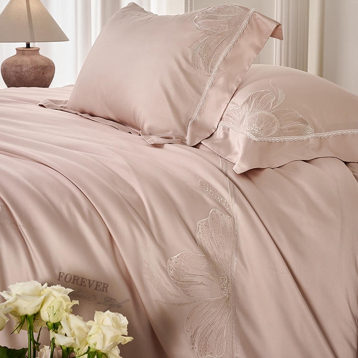 91家纺网 家纺一手货源 找家纺 （总）诗黛尔家纺 2026春夏云朵棉刺绣四件套 香颂系列