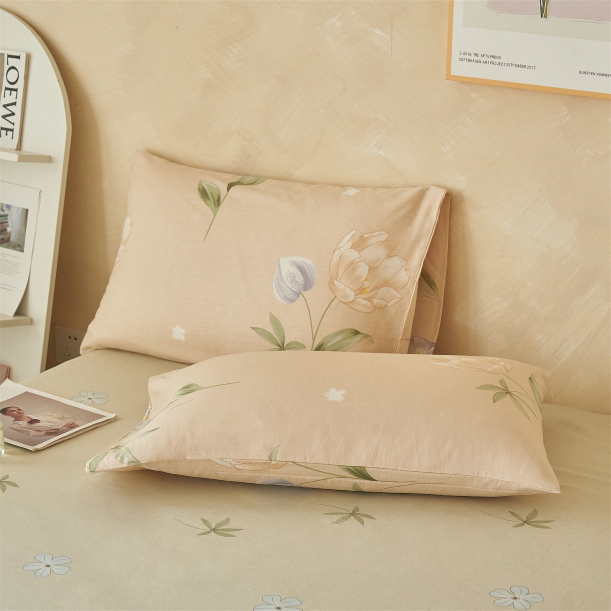 91家纺网 家纺一手货源 找家纺 恬思语家纺 2026春夏新款里外全棉印花棉花夏被空调被夏凉被夏被四件套 春的气息