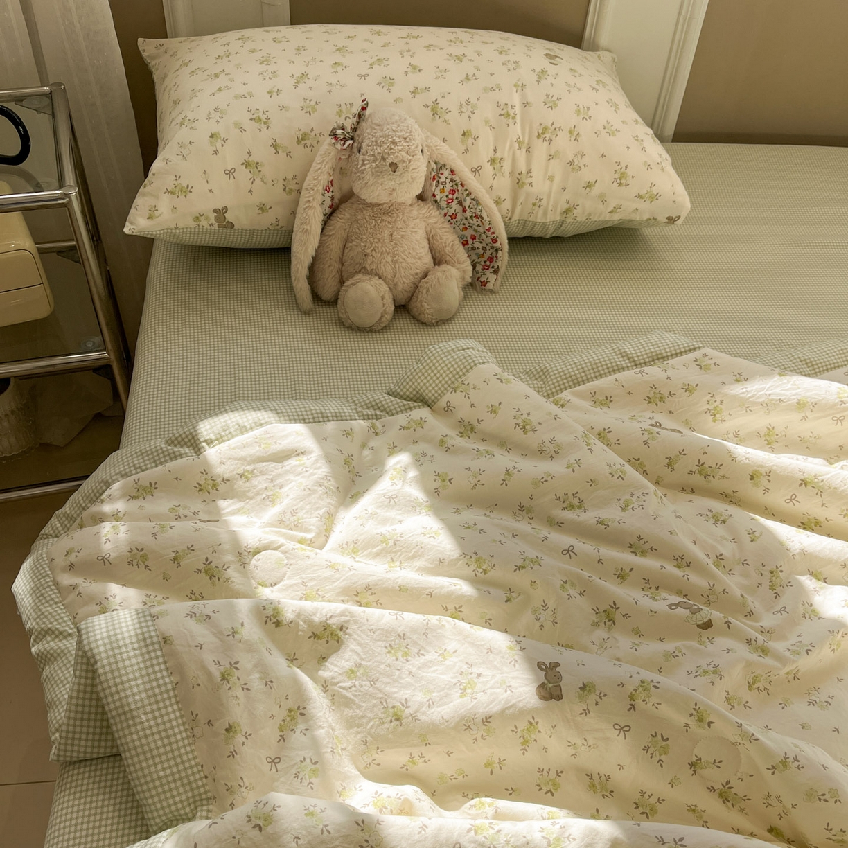 91家纺网 家纺一手货源 找家纺 一加一 2026新款雅棉活性印花大豆夏被四件套 夏凉被空调被 叶初开