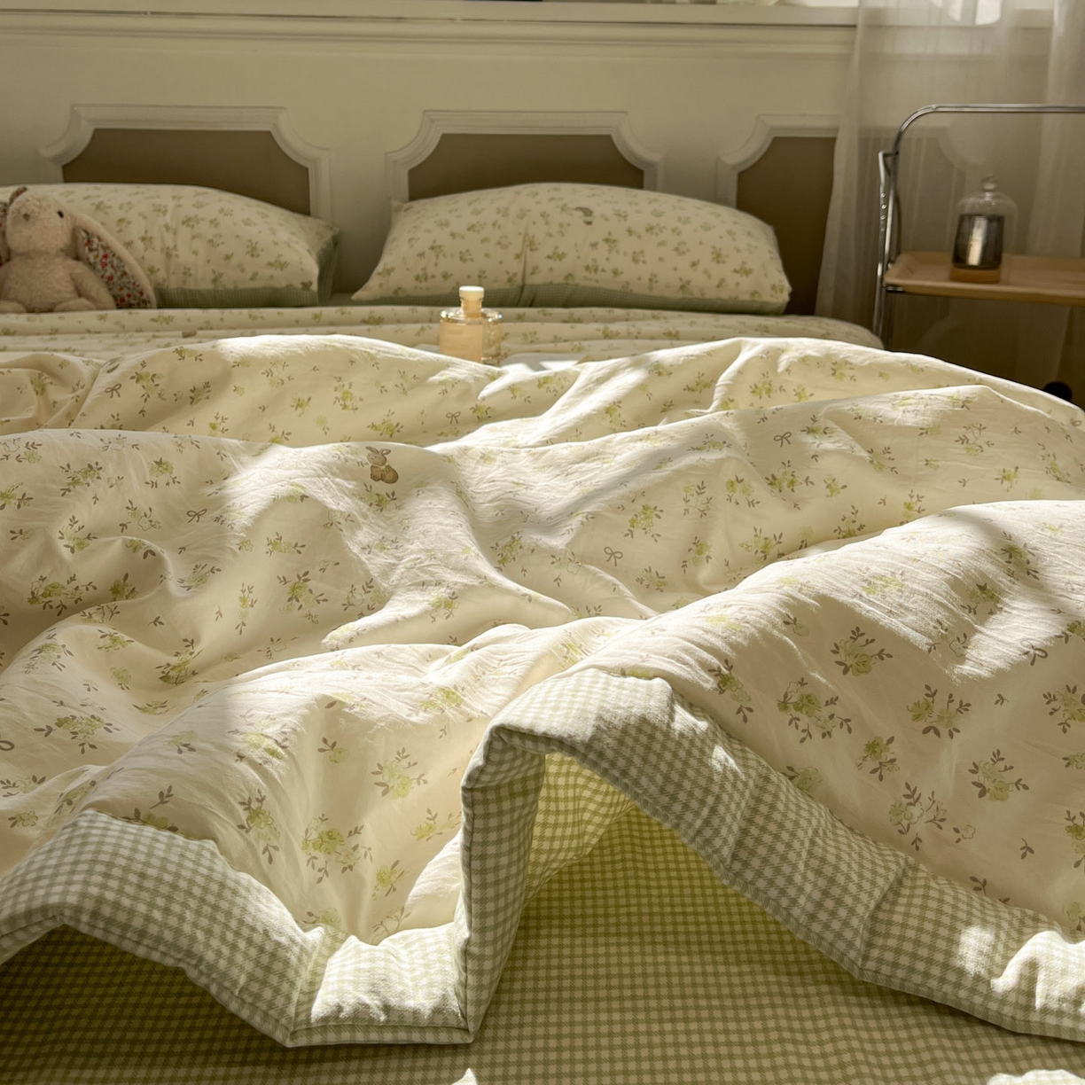 91家纺网 家纺一手货源 找家纺 一加一 2026新款雅棉活性印花大豆夏被四件套 夏凉被空调被 叶初开