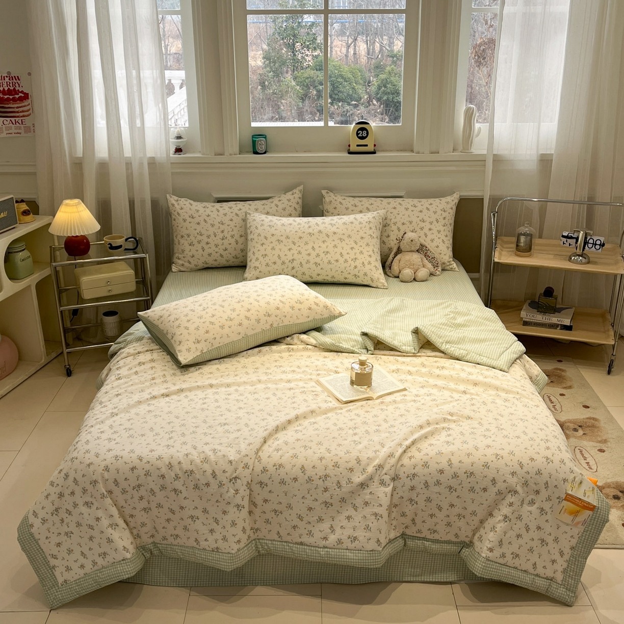 一加一 2026新款雅棉活性印花大豆夏被四件套 夏凉被空调被 屿花