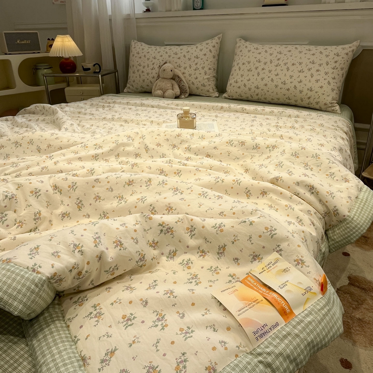 91家纺网 家纺一手货源 找家纺 一加一 2026新款雅棉活性印花大豆夏被四件套 夏凉被空调被 屿花