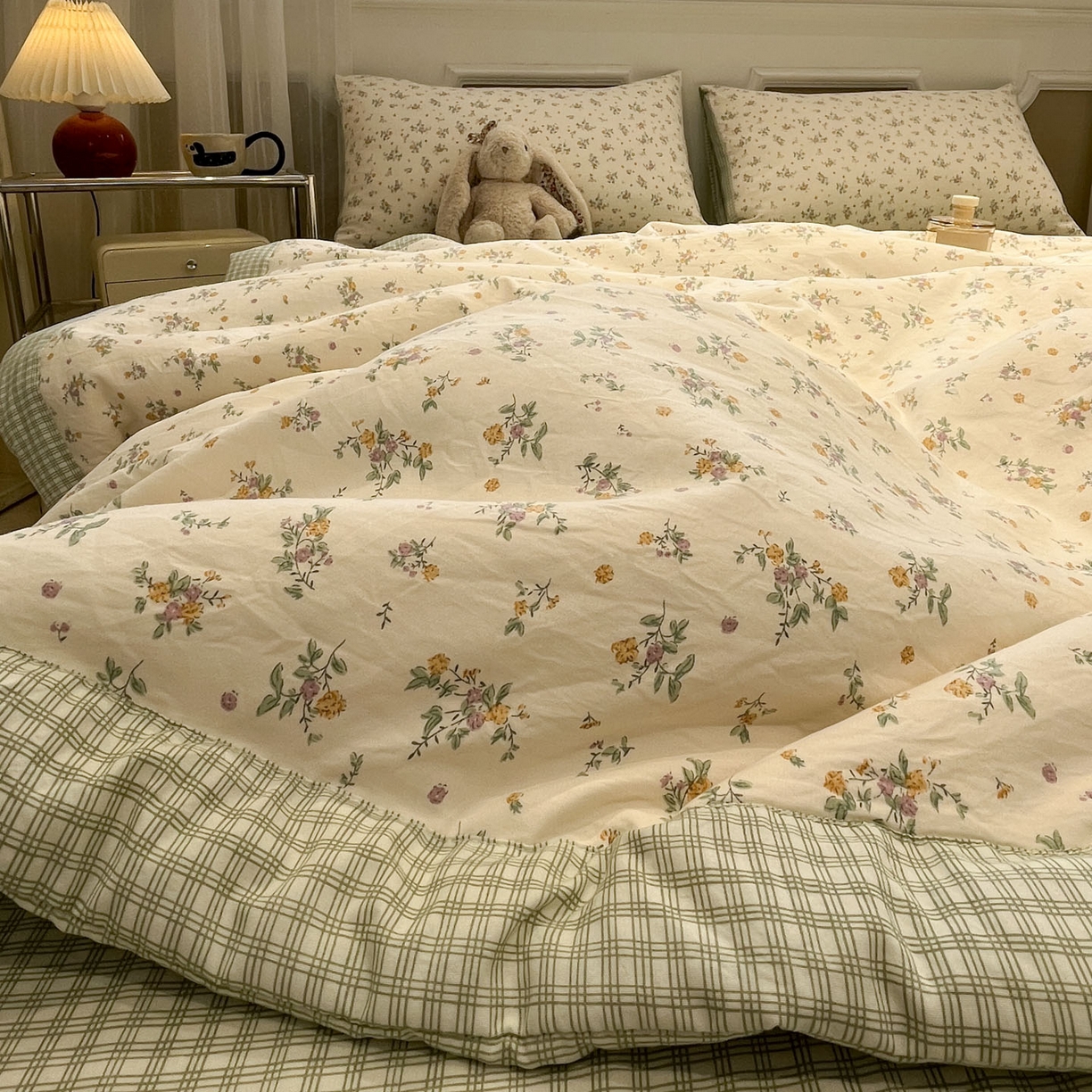 91家纺网 家纺一手货源 找家纺 一加一 2026新款雅棉活性印花大豆夏被四件套 夏凉被空调被 屿花