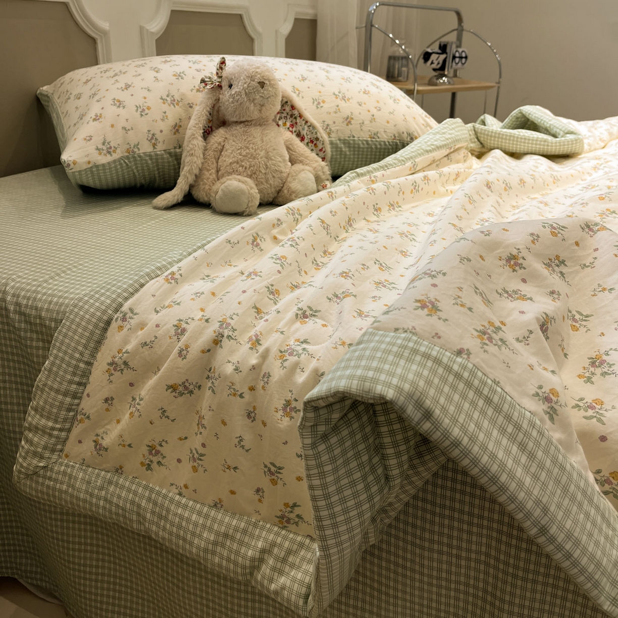 91家纺网 家纺一手货源 找家纺 一加一 2026新款雅棉活性印花大豆夏被四件套 夏凉被空调被 屿花