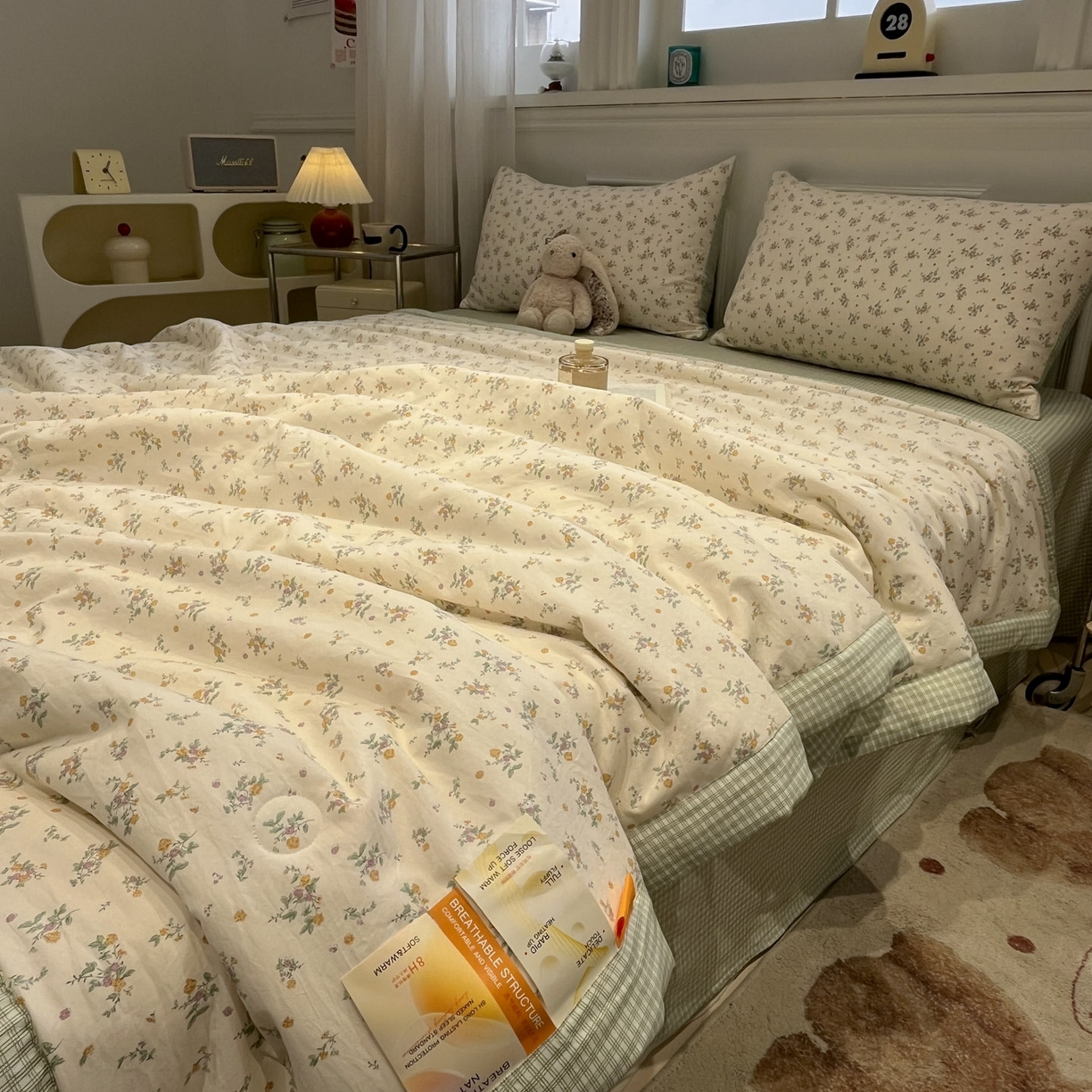 91家纺网 家纺一手货源 找家纺 一加一 2026新款雅棉活性印花大豆夏被四件套 夏凉被空调被 屿花