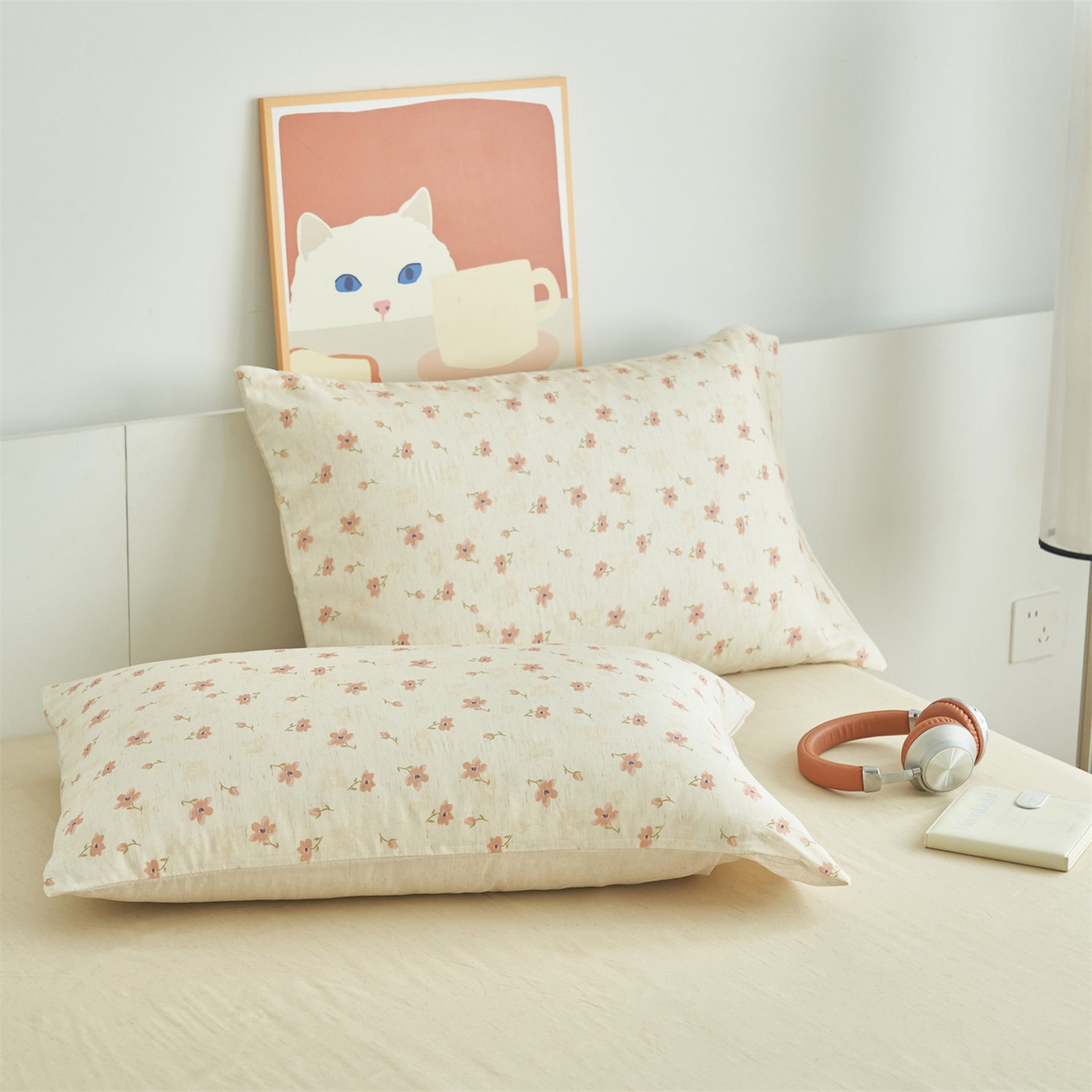 91家纺网 家纺一手货源 找家纺 恬思语家纺 2026新款天丝麻大豆印花夏被夏凉被空调被 桃花朵朵