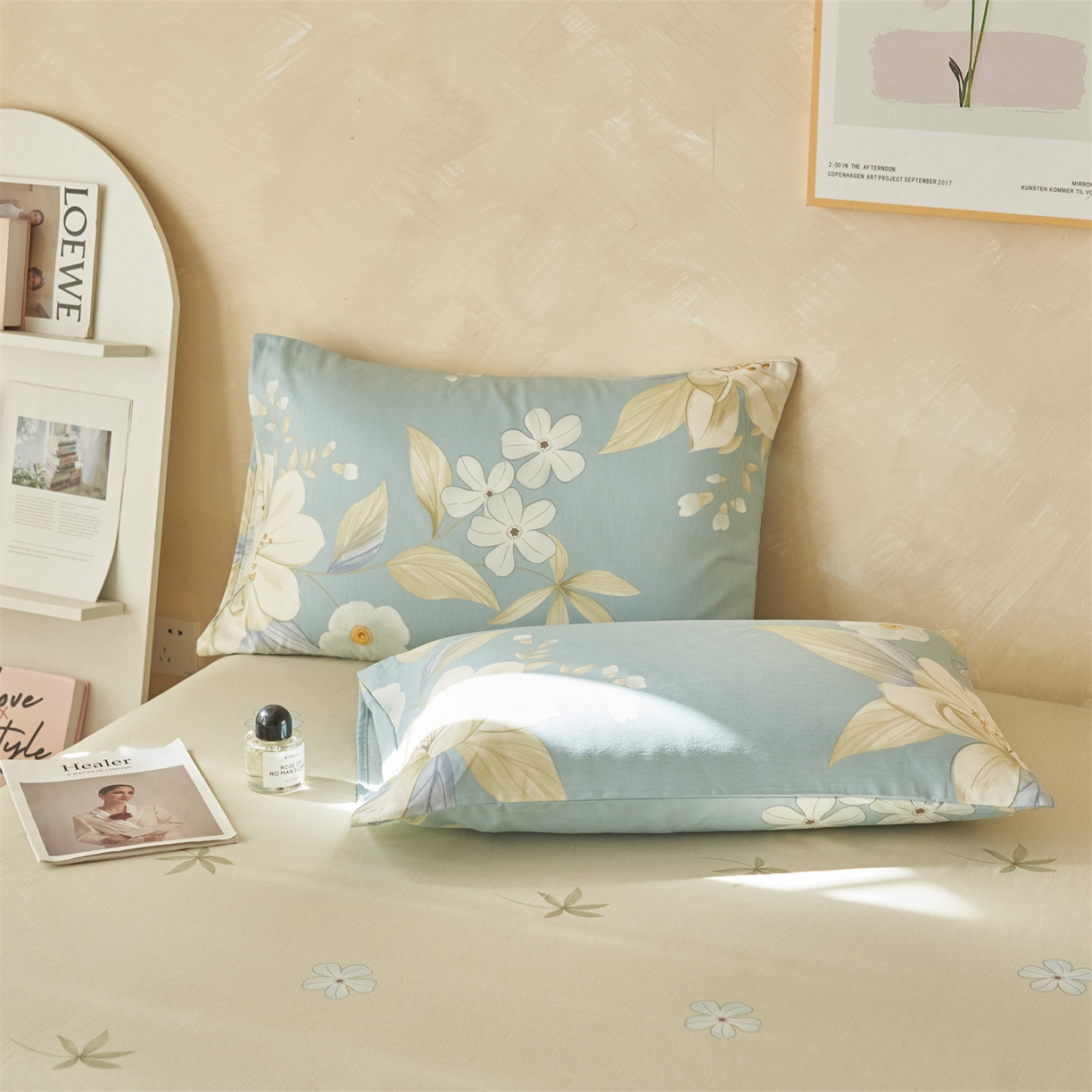 91家纺网 家纺一手货源 找家纺 恬思语家纺 2026春夏新款里外全棉印花棉花夏被空调被夏凉被夏被四件套 芬芳年华