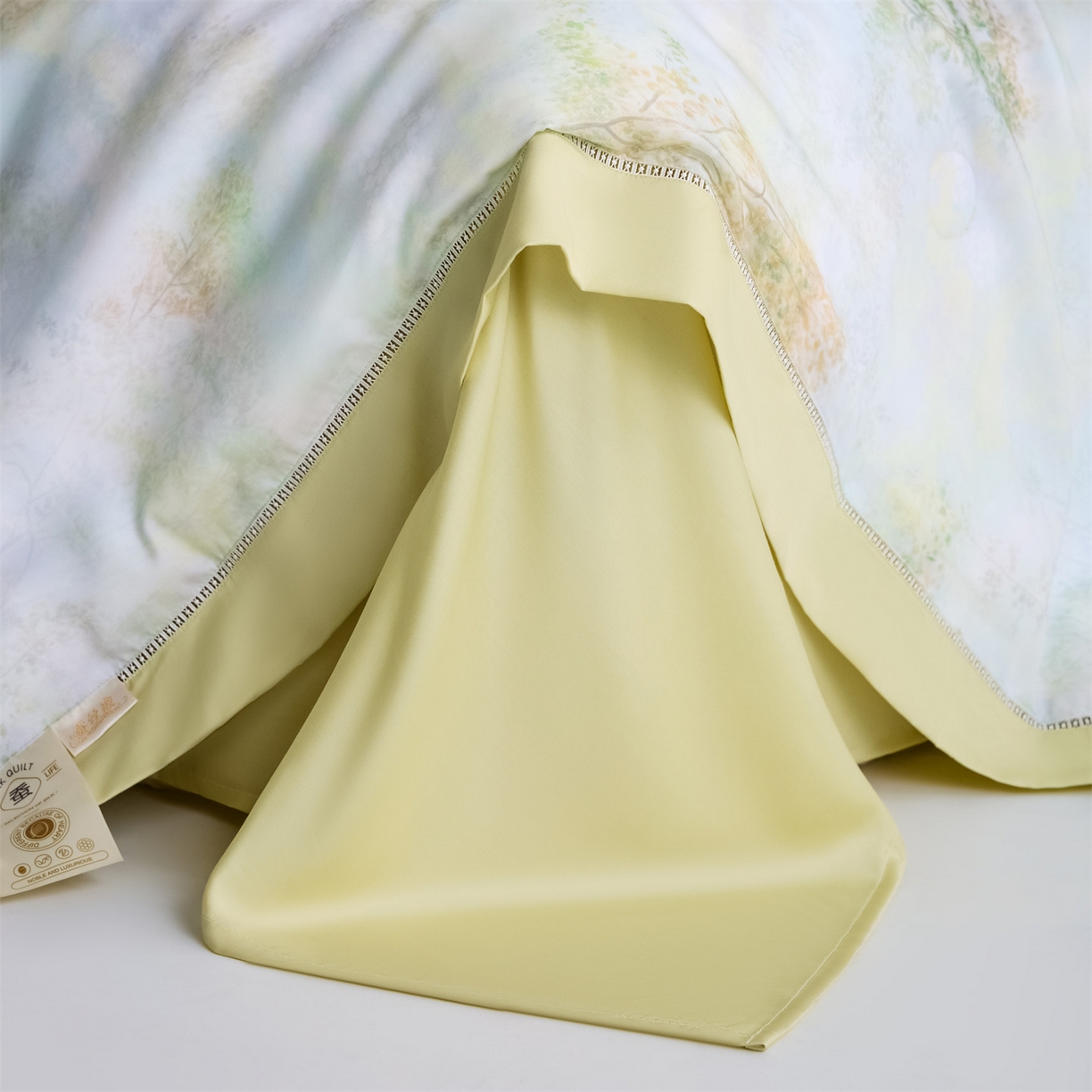 91家纺网 家纺一手货源 找家纺 恬思语家纺 2026春夏新品莱赛尔天丝印花蚕丝夏被夏凉被空调被 幸福里-绿