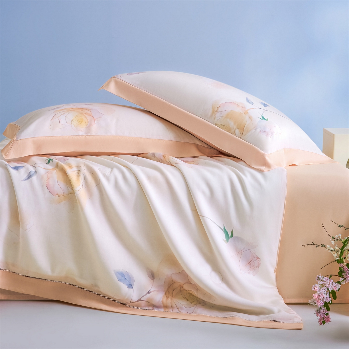 91家纺网 家纺一手货源 找家纺 恬思语家纺 2026春夏新品莱赛尔天丝印花蚕丝夏被夏凉被空调被 绮梦-玉