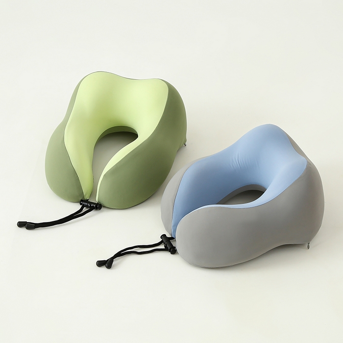 91家纺网 家纺一手货源 找家纺 仁宇枕业 2026新款夏季凉感锦冰丝护颈颈椎U型枕午休旅行记忆棉凉感U枕头枕芯 组合图仅供展示不可下单 29x26x14cm