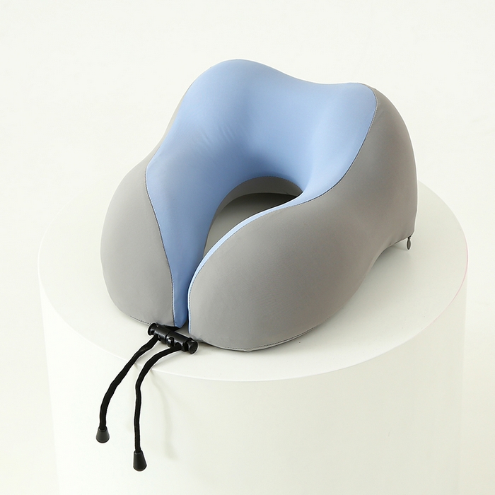 仁宇枕业 2026新款夏季凉感锦冰丝护颈颈椎U型枕午休旅行记忆棉凉感U枕头枕芯 锦冰丝u型枕-蓝色 29x26x14cm