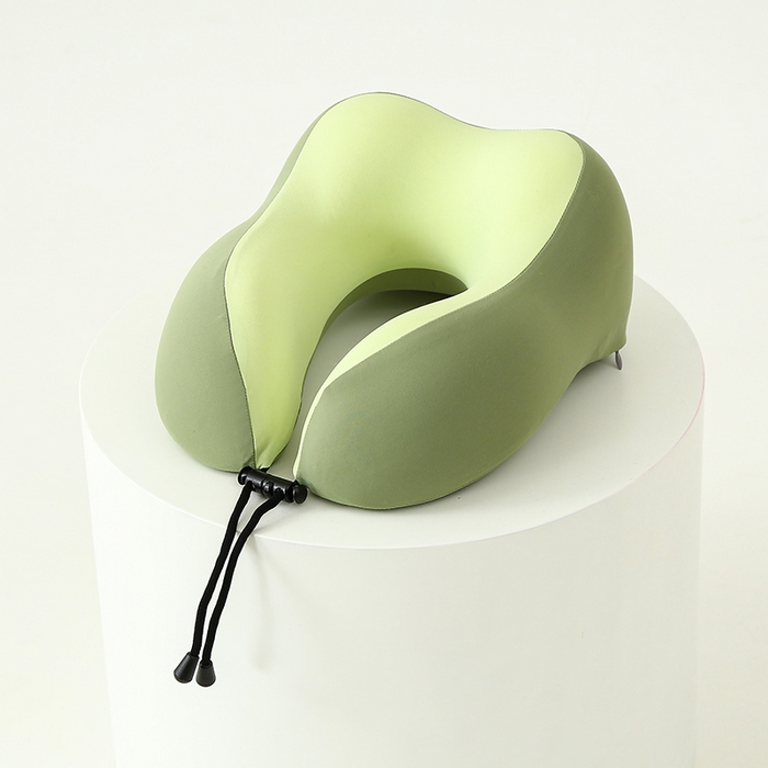 仁宇枕业 2026新款夏季凉感锦冰丝护颈颈椎U型枕午休旅行记忆棉凉感U枕头枕芯 锦冰丝u型枕-绿色 29x26x14cm