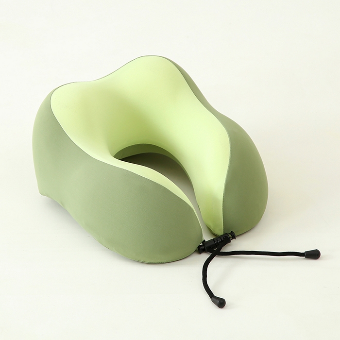 91家纺网 家纺一手货源 找家纺 仁宇枕业 2026新款夏季凉感锦冰丝护颈颈椎U型枕午休旅行记忆棉凉感U枕头枕芯 锦冰丝u型枕-绿色 29x26x14cm