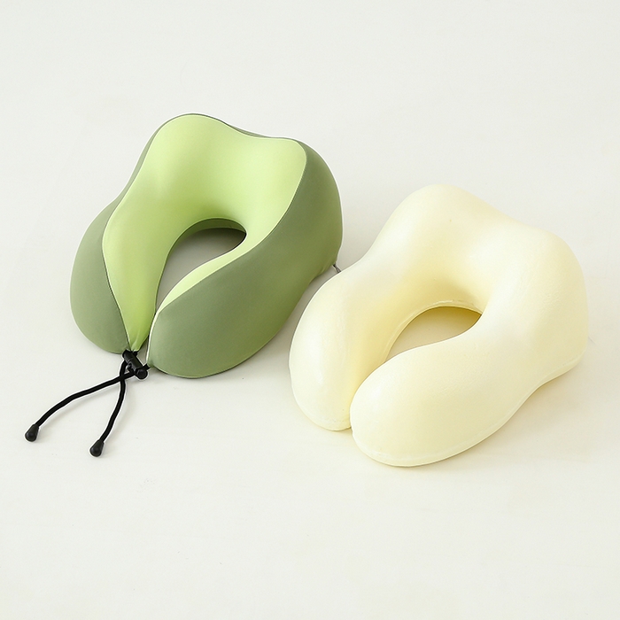 91家纺网 家纺一手货源 找家纺 仁宇枕业 2026新款夏季凉感锦冰丝护颈颈椎U型枕午休旅行记忆棉凉感U枕头枕芯 锦冰丝u型枕-绿色 29x26x14cm