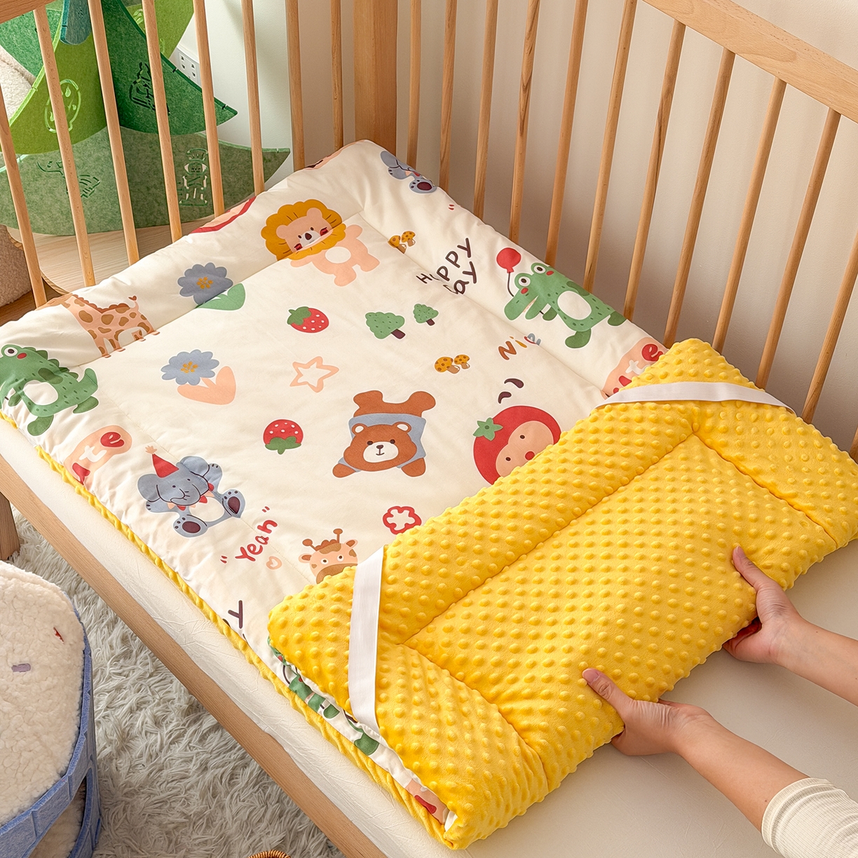 91家纺网 家纺一手货源 找家纺 （总）嗨生活 2026新款全棉儿童床垫幼儿园床垫床褥拼床床垫