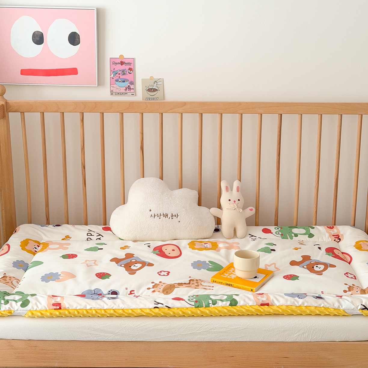 91家纺网 家纺一手货源 找家纺 嗨生活 2026新款全棉儿童床垫幼儿园床垫床褥拼床床垫 布拉乐园