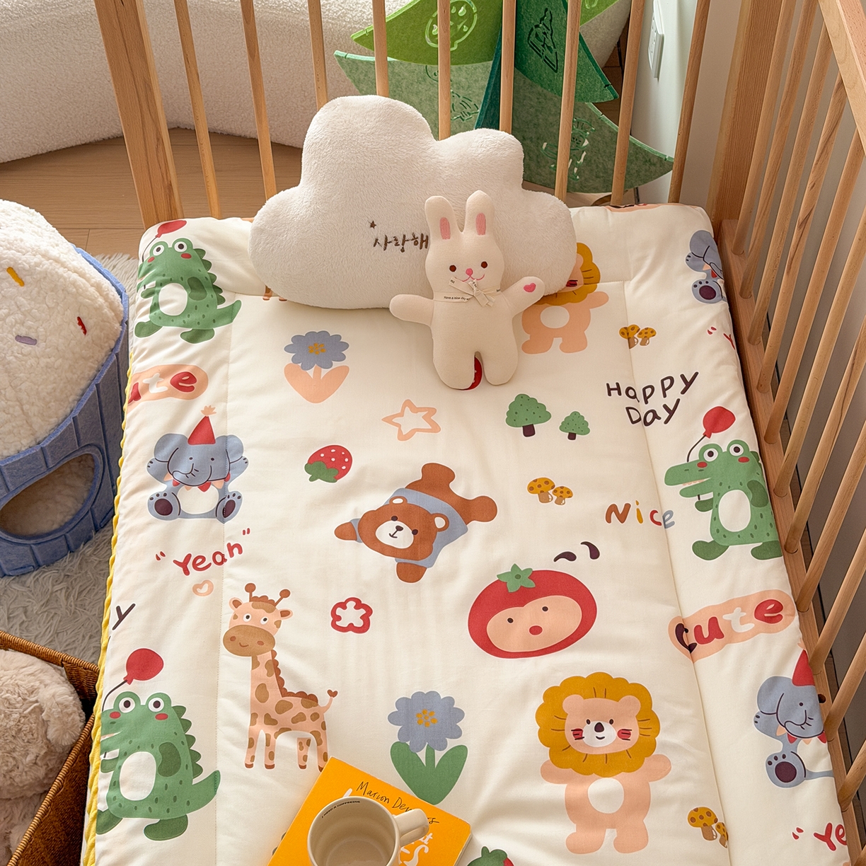 91家纺网 家纺一手货源 找家纺 嗨生活 2026新款全棉儿童床垫幼儿园床垫床褥拼床床垫 布拉乐园