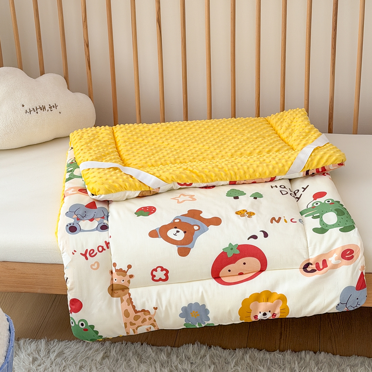 91家纺网 家纺一手货源 找家纺 嗨生活 2026新款全棉儿童床垫幼儿园床垫床褥拼床床垫 布拉乐园