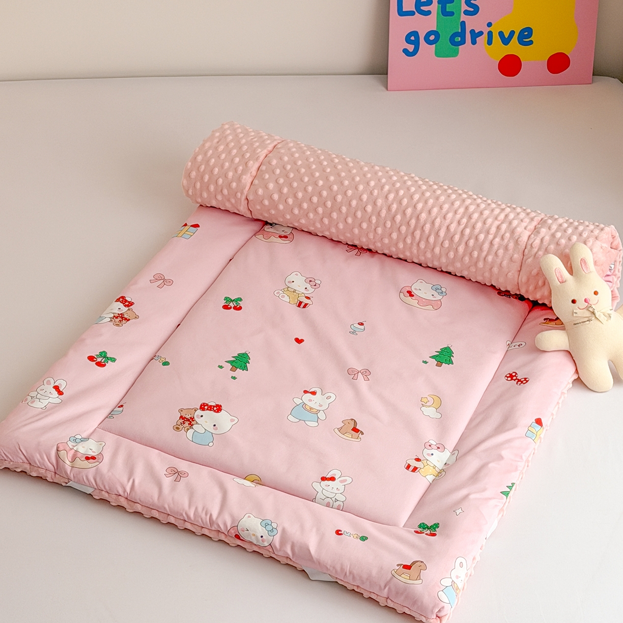 91家纺网 家纺一手货源 找家纺 嗨生活 2026新款全棉儿童床垫幼儿园床垫床褥拼床床垫 组合图仅供展示不可下单