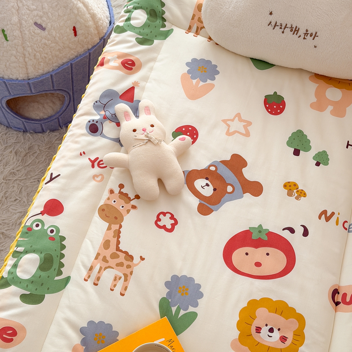 91家纺网 家纺一手货源 找家纺 嗨生活 2026新款全棉儿童床垫幼儿园床垫床褥拼床床垫 布拉乐园