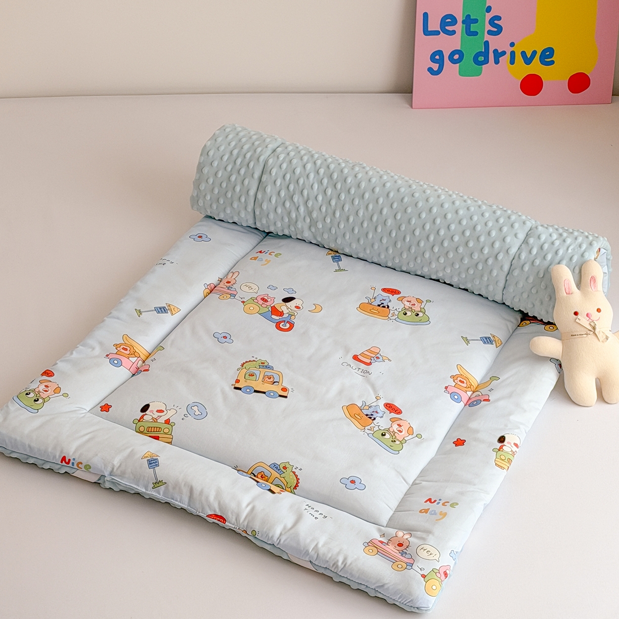 91家纺网 家纺一手货源 找家纺 嗨生活 2026新款全棉儿童床垫幼儿园床垫床褥拼床床垫 组合图仅供展示不可下单