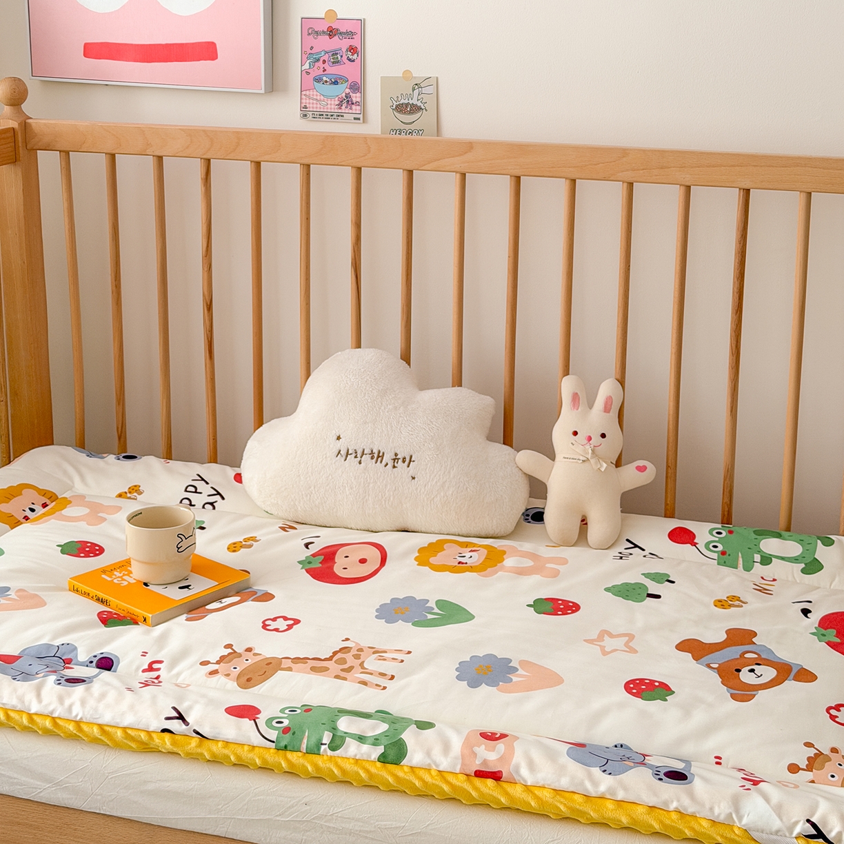 91家纺网 家纺一手货源 找家纺 嗨生活 2026新款全棉儿童床垫幼儿园床垫床褥拼床床垫 布拉乐园