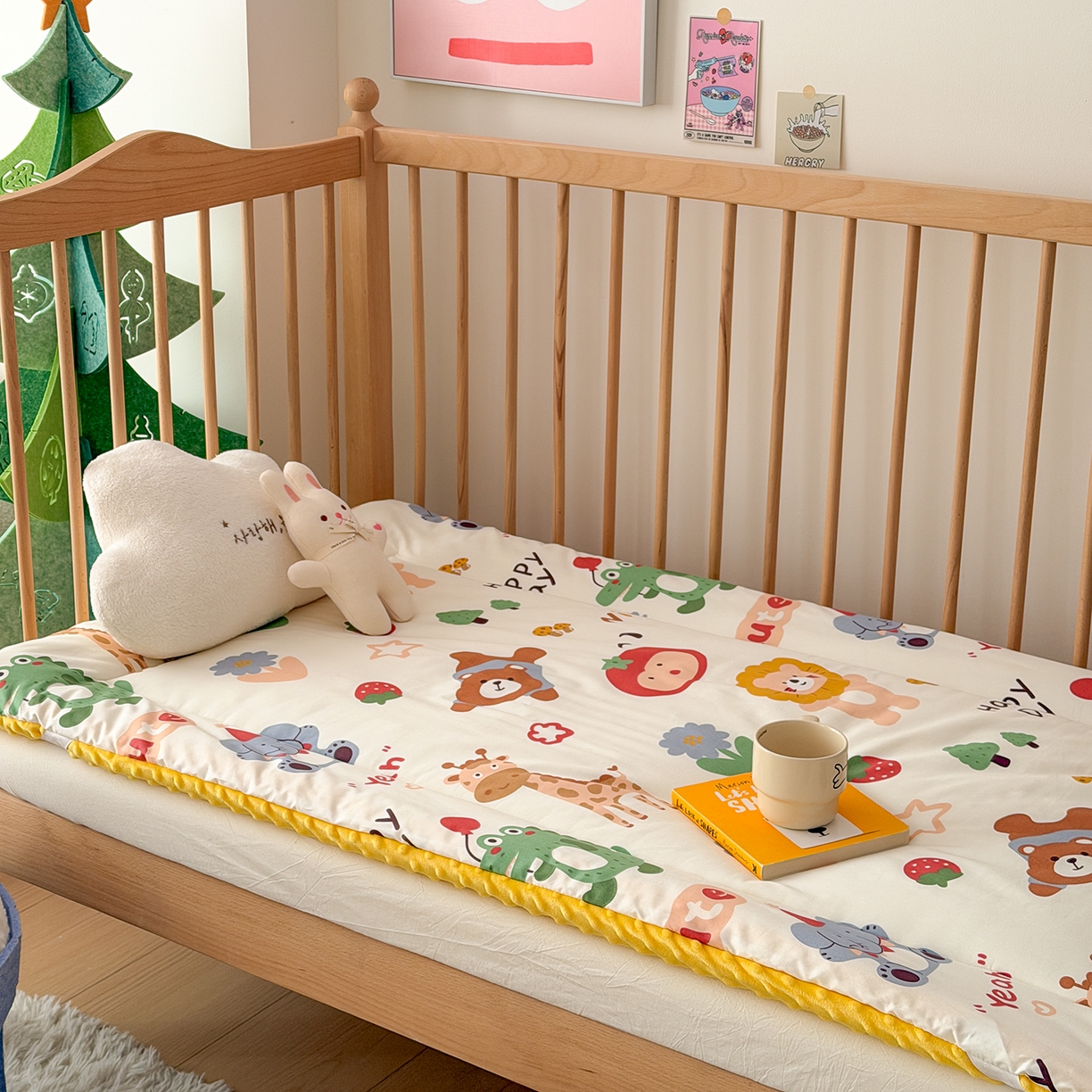 91家纺网 家纺一手货源 找家纺 嗨生活 2026新款全棉儿童床垫幼儿园床垫床褥拼床床垫 布拉乐园