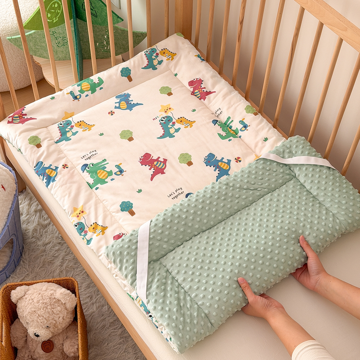 嗨生活 2026新款全棉儿童床垫幼儿园床垫床褥拼床床垫 奇妙恐龙