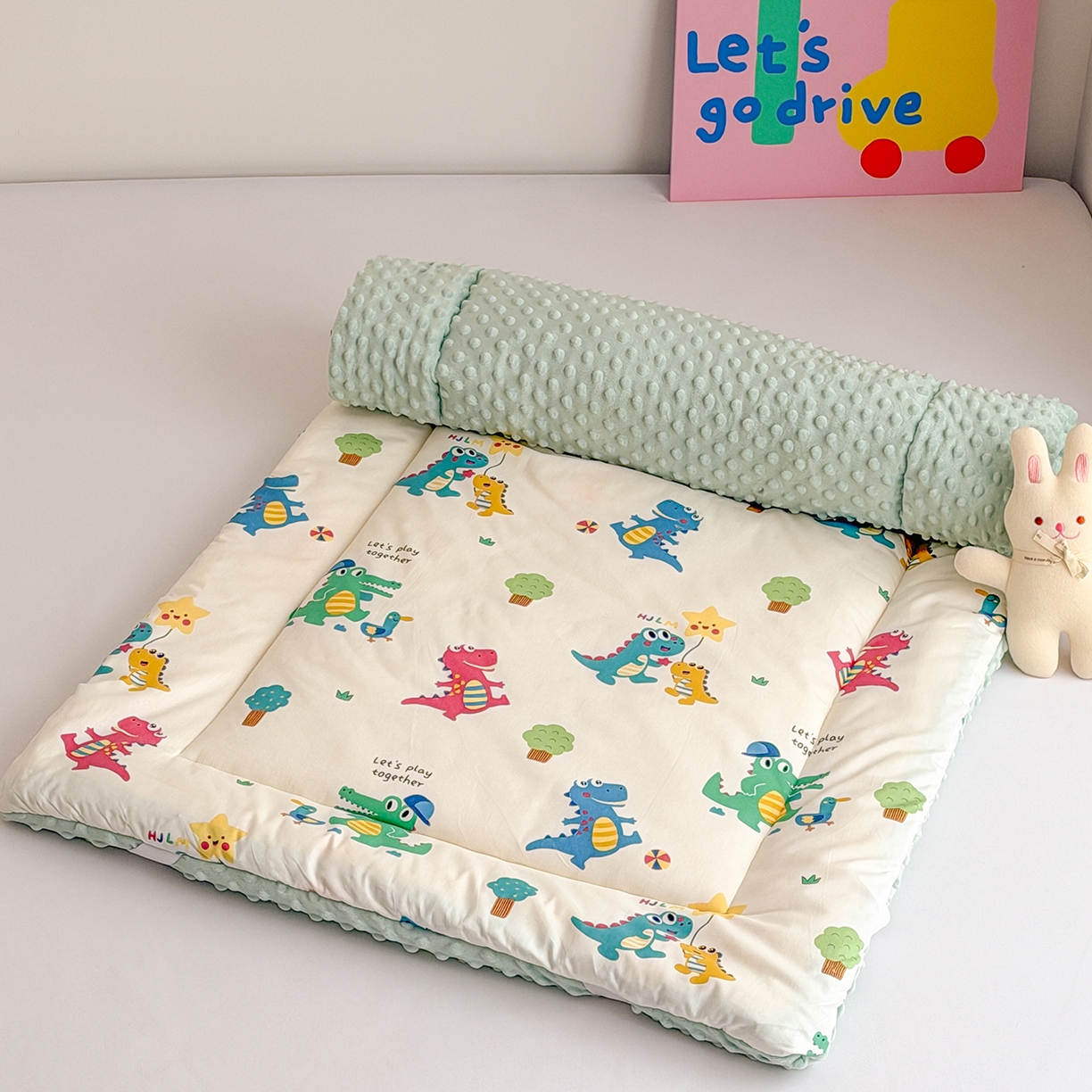 91家纺网 家纺一手货源 找家纺 嗨生活 2026新款全棉儿童床垫幼儿园床垫床褥拼床床垫 组合图仅供展示不可下单