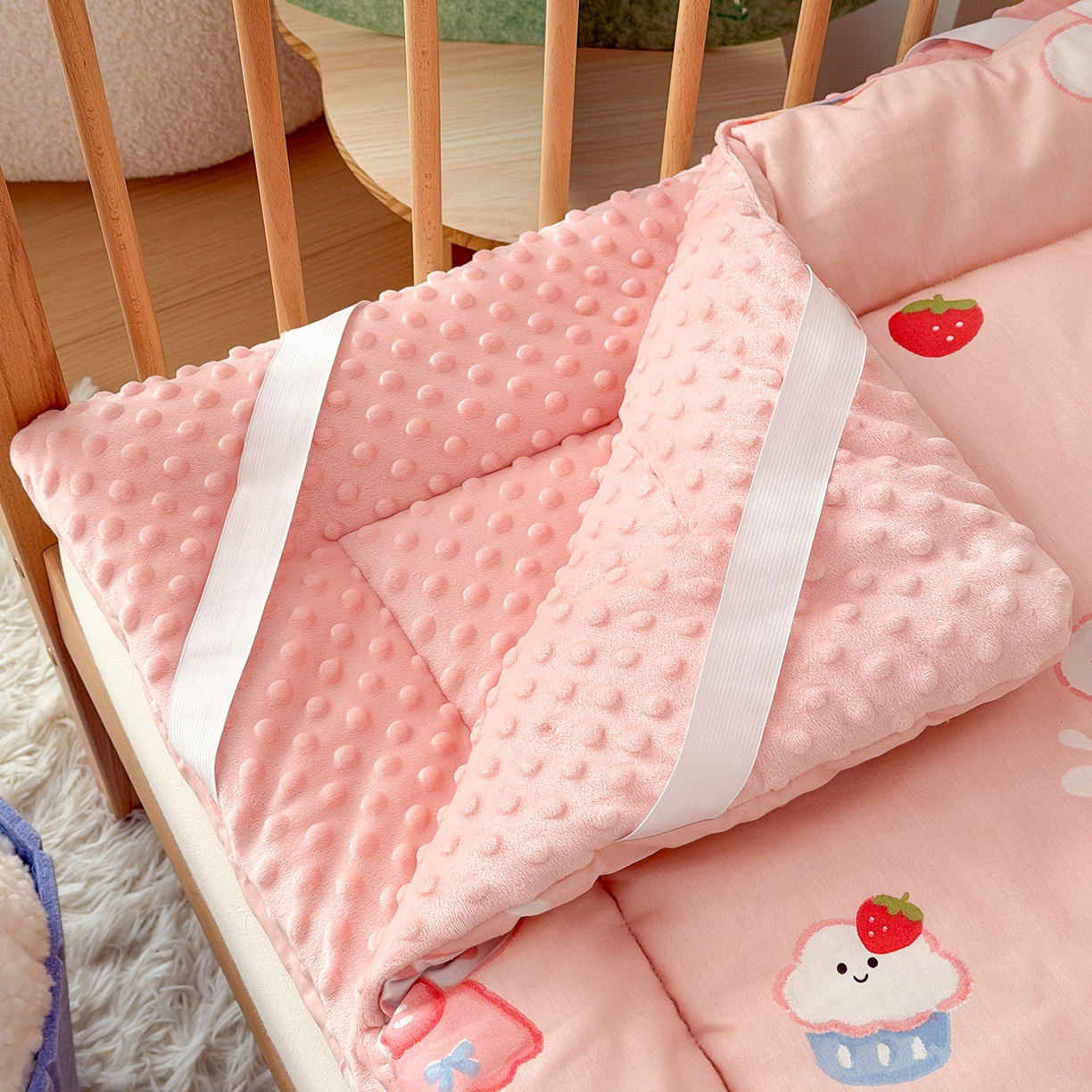 91家纺网 家纺一手货源 找家纺 嗨生活 2026新款全棉儿童床垫幼儿园床垫床褥拼床床垫 萌小兔