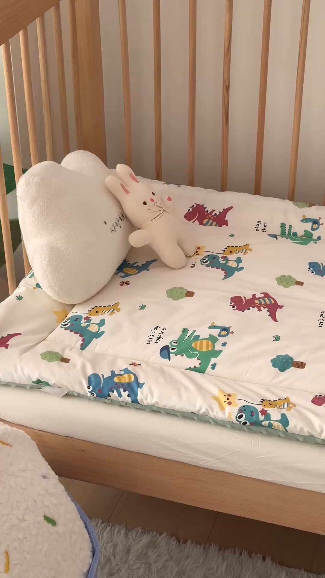 91家纺网 家纺一手货源 找家纺 嗨生活 2026新款全棉儿童床垫幼儿园床垫床褥拼床床垫 奇妙恐龙