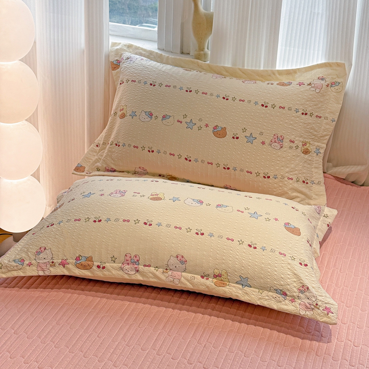 91家纺网 家纺一手货源 找家纺 富米莱（原臻工厂） 2026新款云感泡芙棉小清新印花简约床盖床裙四件套一小红书推荐 简约-星月童话