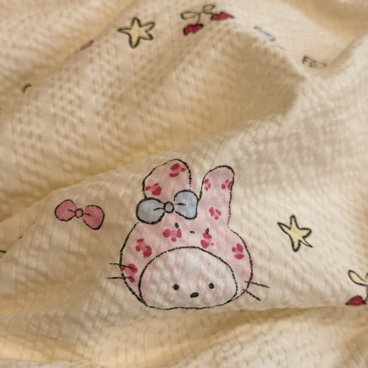 91家纺网 家纺一手货源 找家纺 富米莱（原臻工厂） 2026新款云感泡芙棉小清新印花简约床盖床裙四件套一小红书推荐 简约-星月童话