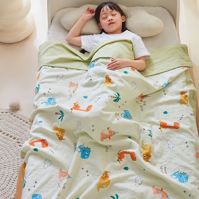 91家纺网 家纺一手货源 找家纺 （总）嗨生活 2026新款7A抗菌全棉纱布夏被儿童夏被幼儿园夏被夏被毯