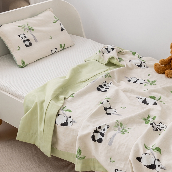 91家纺网 家纺一手货源 找家纺 （总）嗨生活 2026新款7A抗菌全棉纱布夏被儿童夏被幼儿园夏被夏被毯