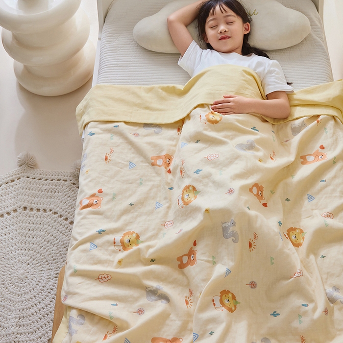 91家纺网 家纺一手货源 找家纺 （总）嗨生活 2026新款7A抗菌全棉纱布夏被儿童夏被幼儿园夏被夏被毯