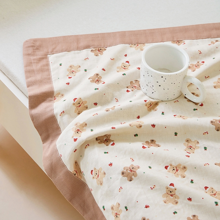 91家纺网 家纺一手货源 找家纺 嗨生活 2026新款7A抗菌全棉纱布夏被儿童夏被幼儿园夏被夏被毯 呆萌小熊