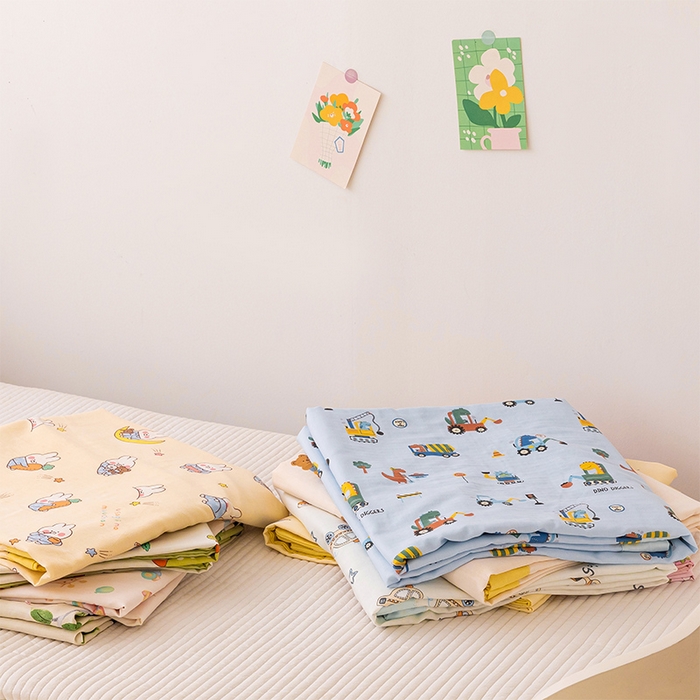 91家纺网 家纺一手货源 找家纺 嗨生活 2026新款7A抗菌全棉纱布夏被儿童夏被幼儿园夏被夏被毯 组合图