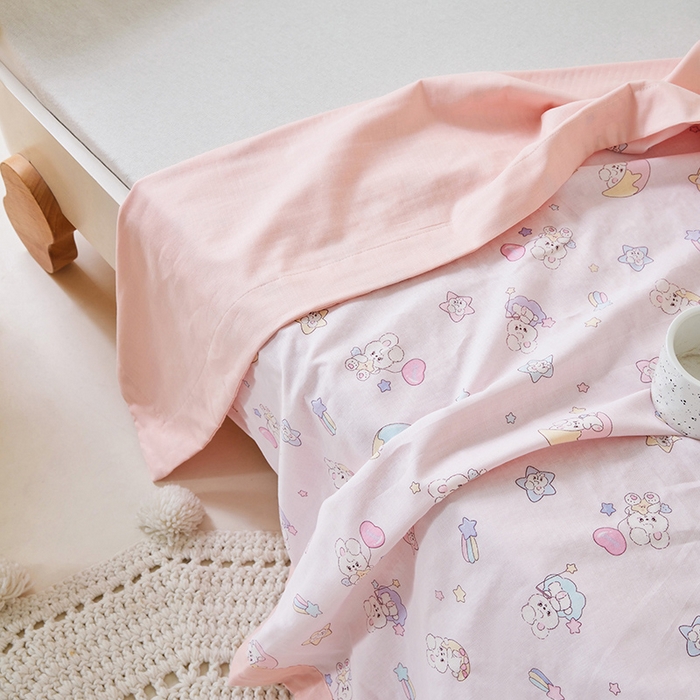 91家纺网 家纺一手货源 找家纺 嗨生活 2026新款7A抗菌全棉纱布夏被儿童夏被幼儿园夏被夏被毯 萌萌小兔