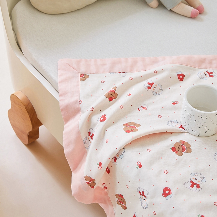 91家纺网 家纺一手货源 找家纺 嗨生活 2026新款7A抗菌全棉纱布夏被儿童夏被幼儿园夏被夏被毯 奶牛小狗